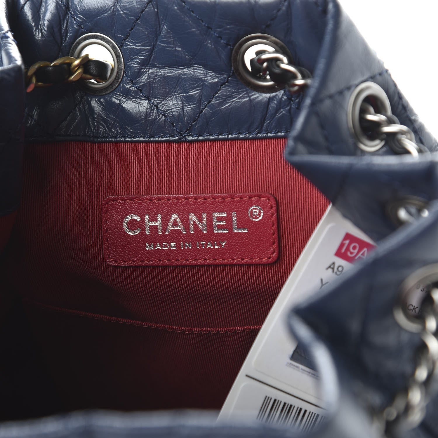 Chanel Aged Calfskin Quilted Small Gabrielle Backpack Blue Black 7 of 10