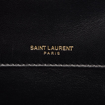 Saint Laurent Patent Matelasse Monogram Large Vicky Chain Bag Black 6 of 9
