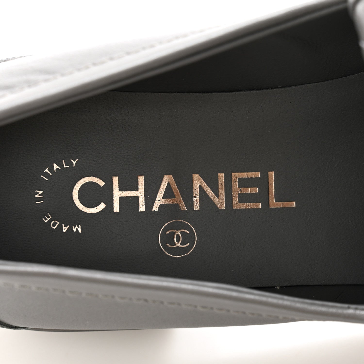 Chanel Lambskin Quilted CC Turnlock Loafers 38 Grey 6 of 7