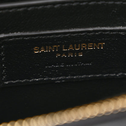 Saint Laurent Calfskin Y Quilted Monogram Small Loulou Chain Satchel Black 7 of 12