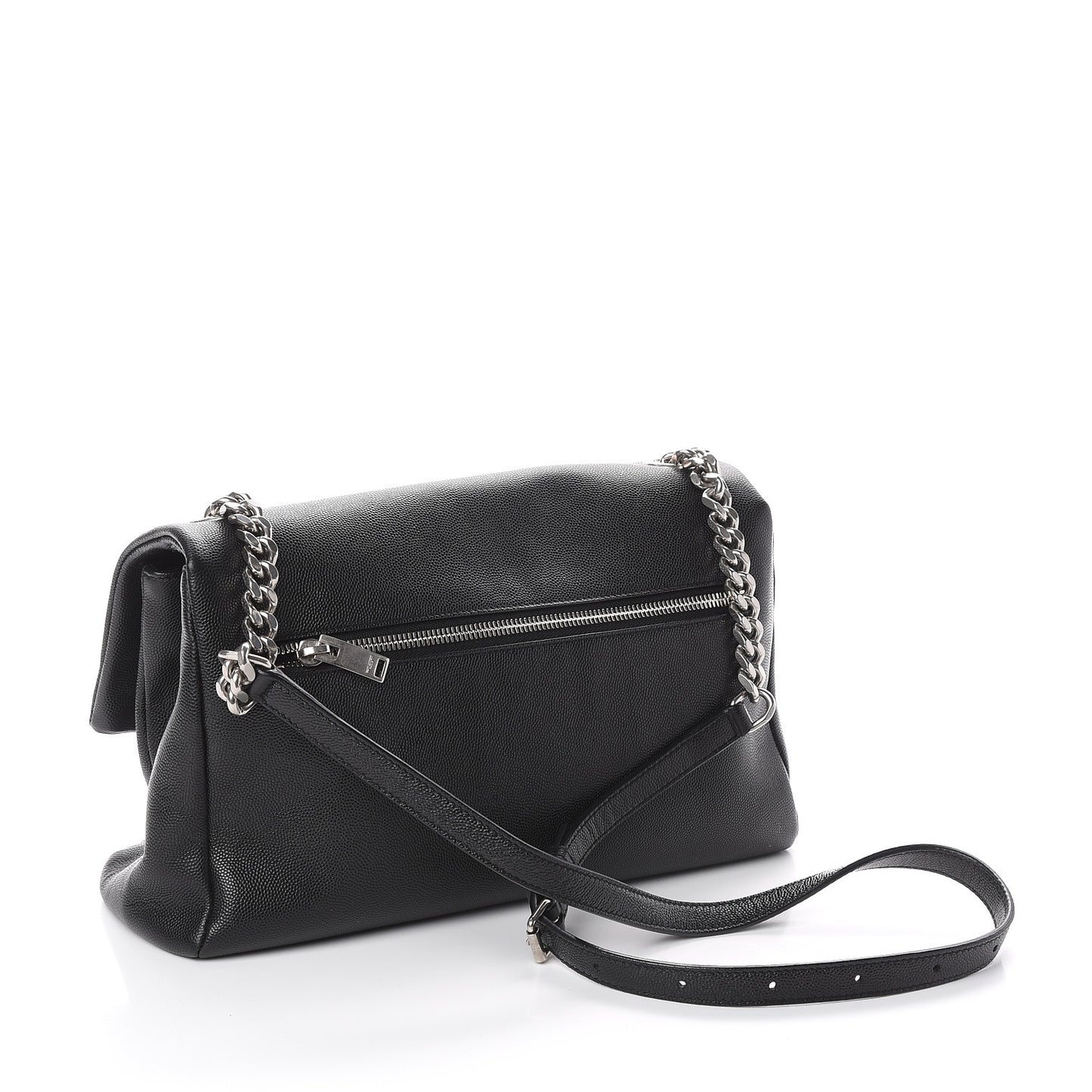 Grain De Poudre Medium West Hollywood Monogram Fold-Over Black