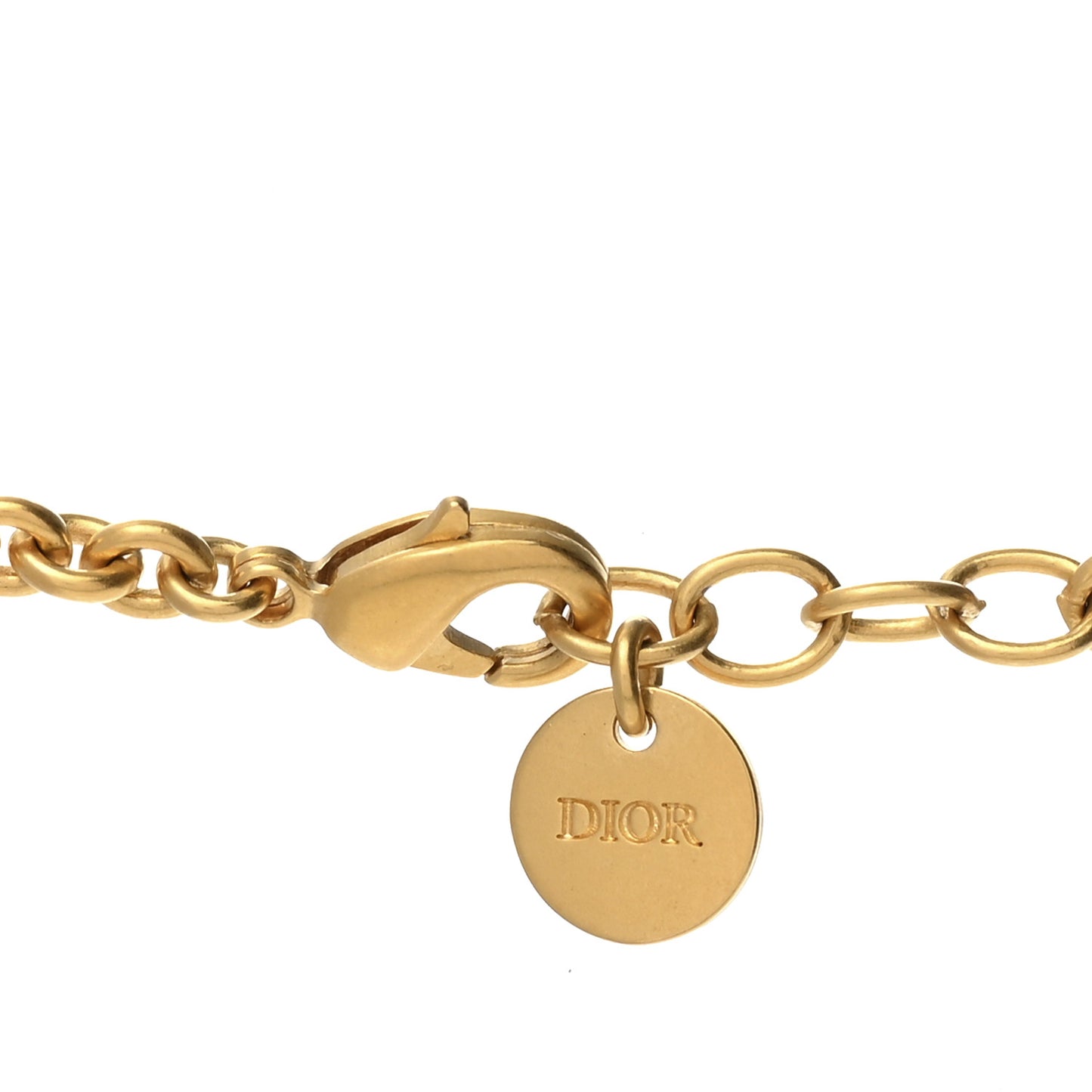 Metal Crystal Petite CD Choker Necklace Gold