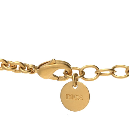 Christian Dior Metal Crystal Petite CD Choker Necklace Gold 4 of 4