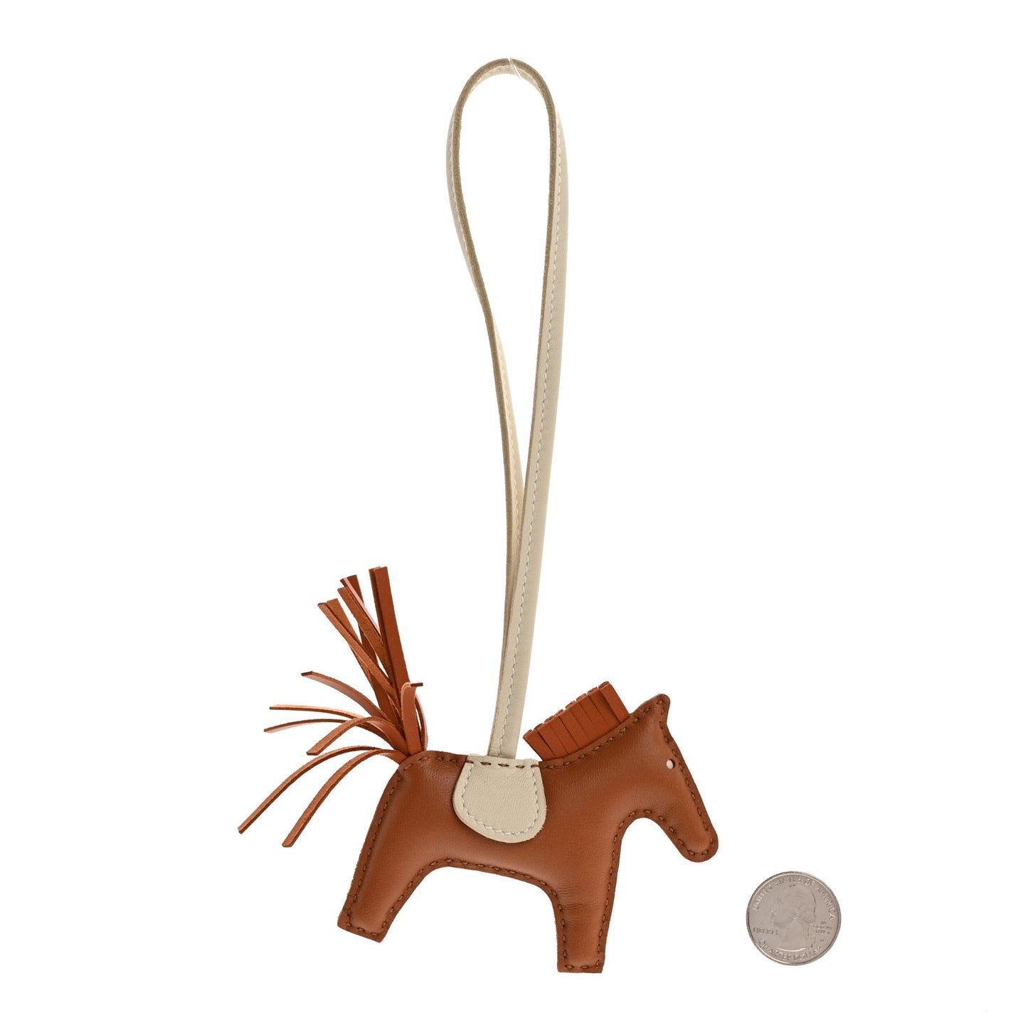 Milo Lambskin Grigri Rodeo Horse Bag Charm PM Craie Gold Pain D'epice Epice