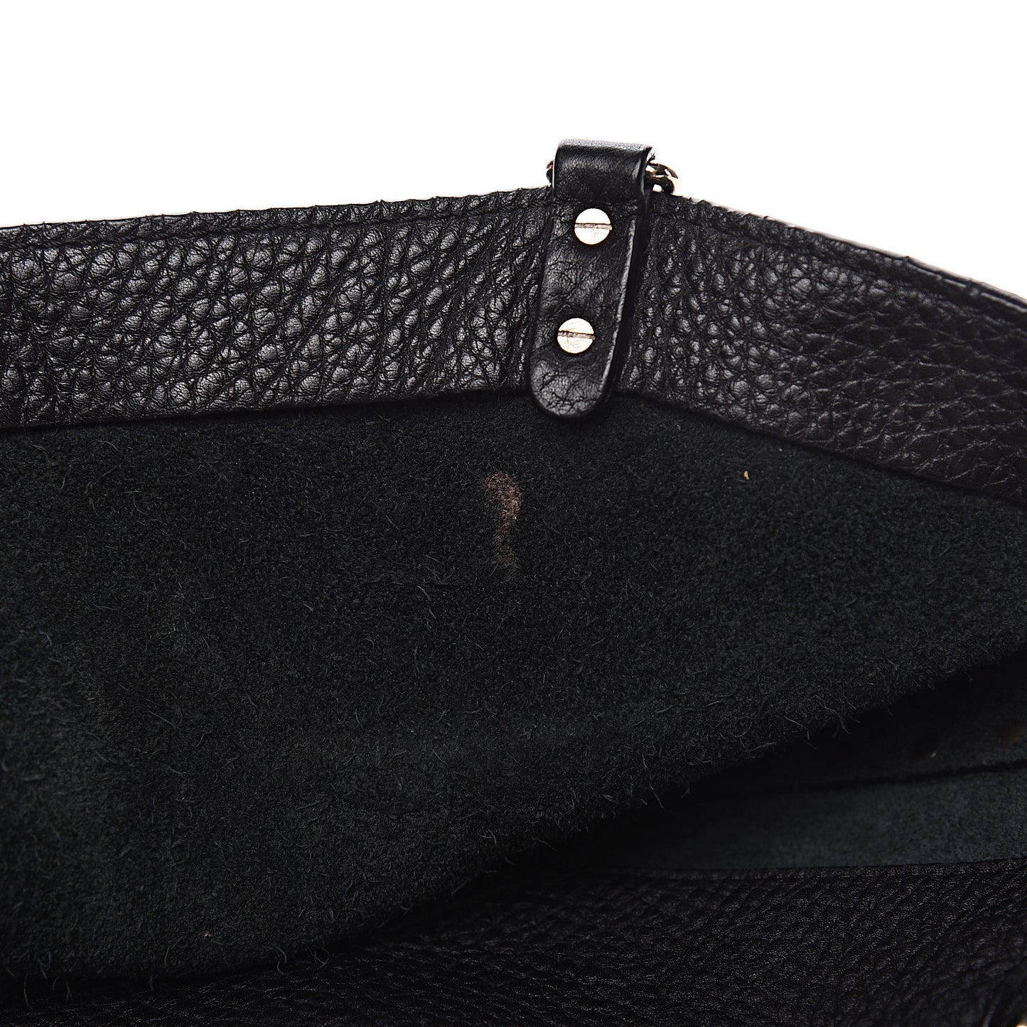 Pebbled Calfskin Medium Rockstud Tote Black