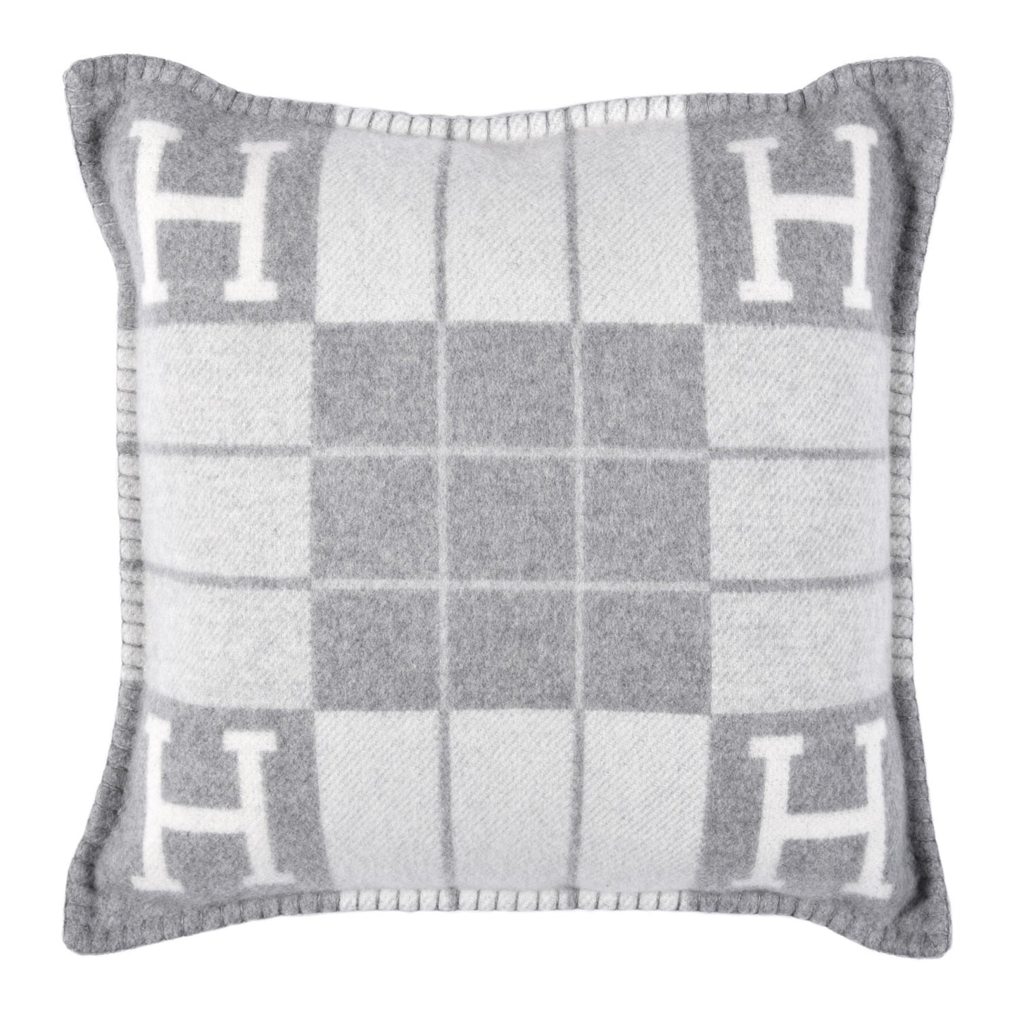 Wool Cashmere Avalon III Pillow PM Ecru Gris Clair