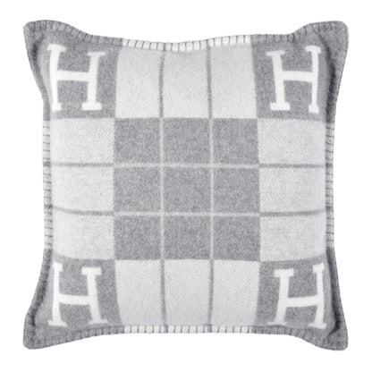 Hermes Wool Cashmere Avalon III Pillow PM Ecru Gris Clair 1 of 5