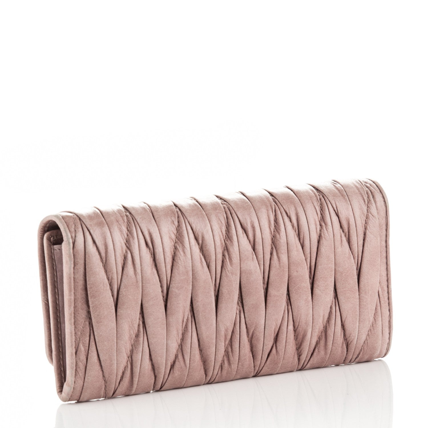 Miu Miu Nappa Matelasse Lux Flap Wallet Mughetto 3 of 8