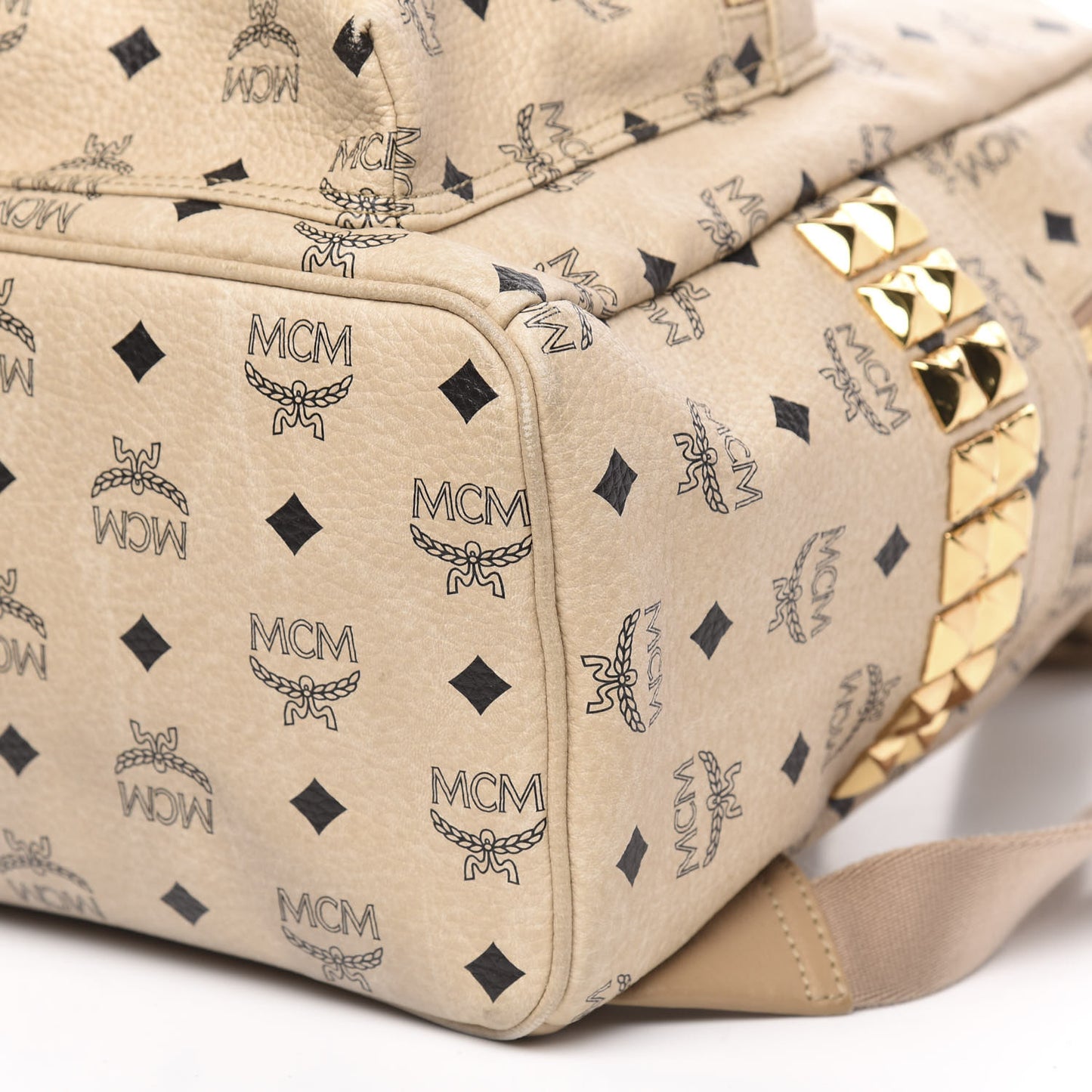 Visetos Large Side Studs Stark Backpack Beige