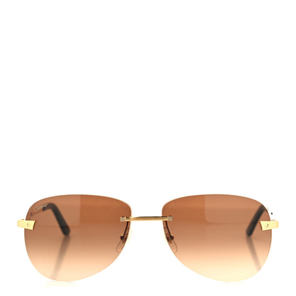 Cartier Metal Rimless CT0035RS Sunglasses Gold 2 of 7