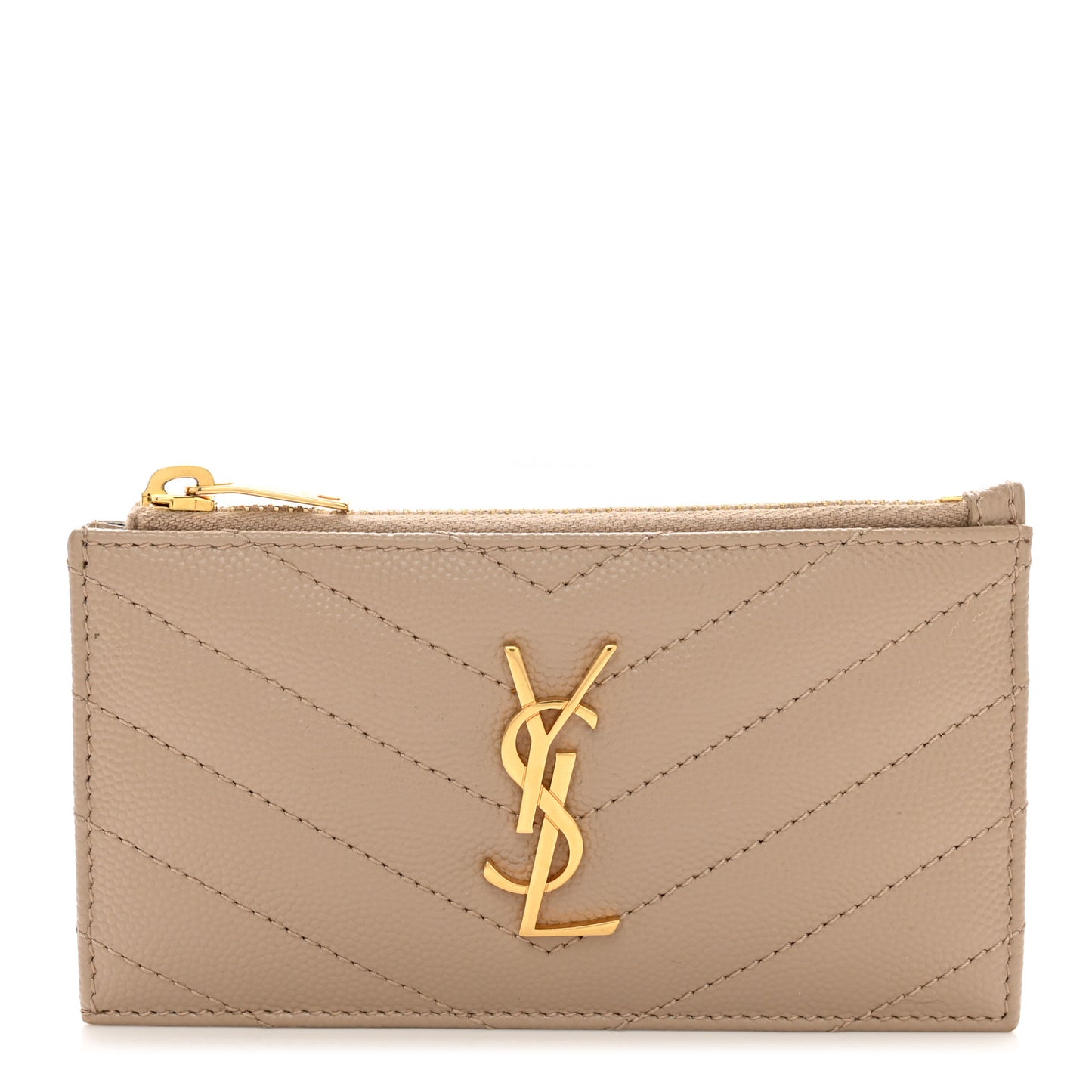 Monogram Grain de Poudre 5 Fragments Zip Pouch Card Holder Dark Beige