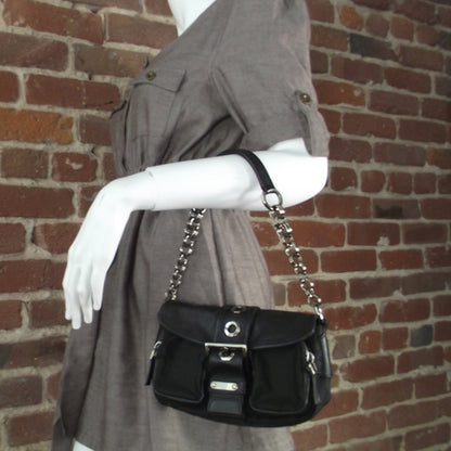 Prada Tessuto Buckle Shoulder Bag Black 2 of 8