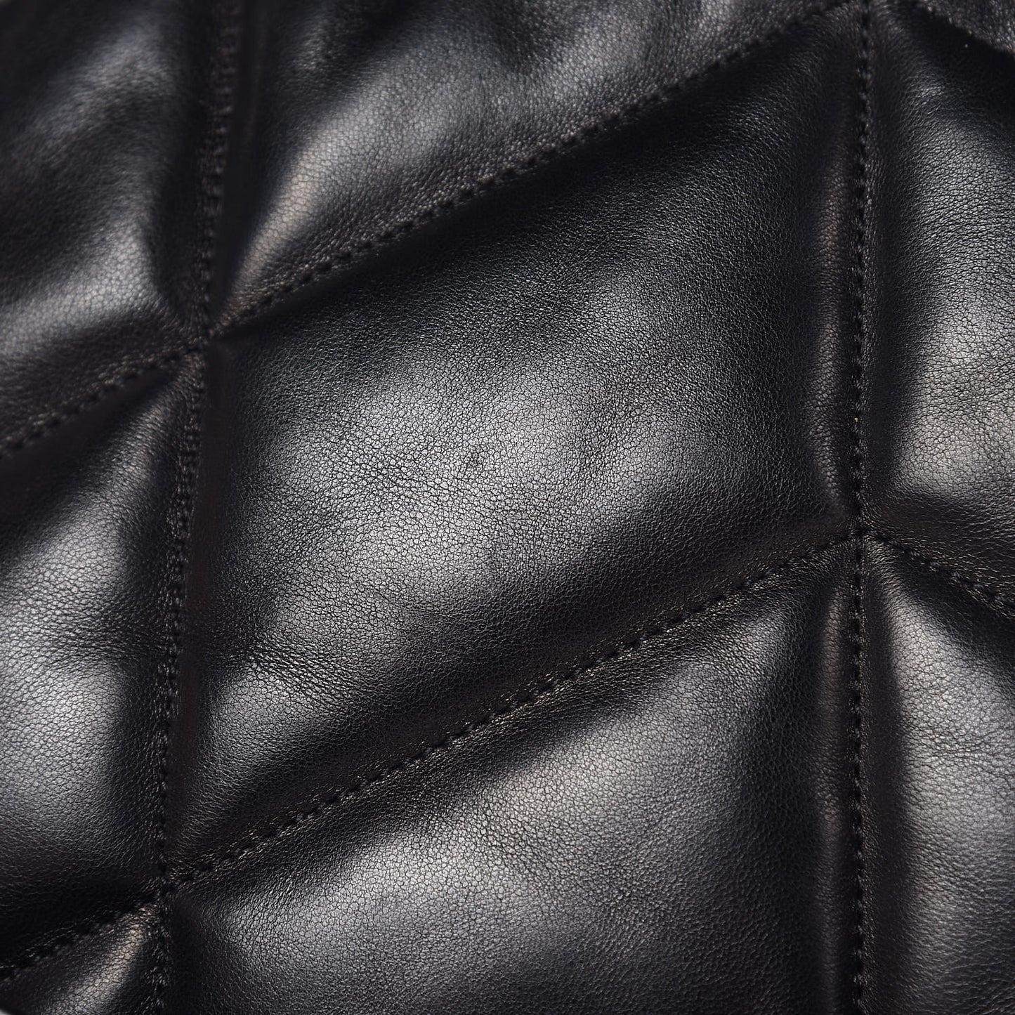 Lambskin Quilted Medium Loulou Puffer Monogram Chain Satchel Black