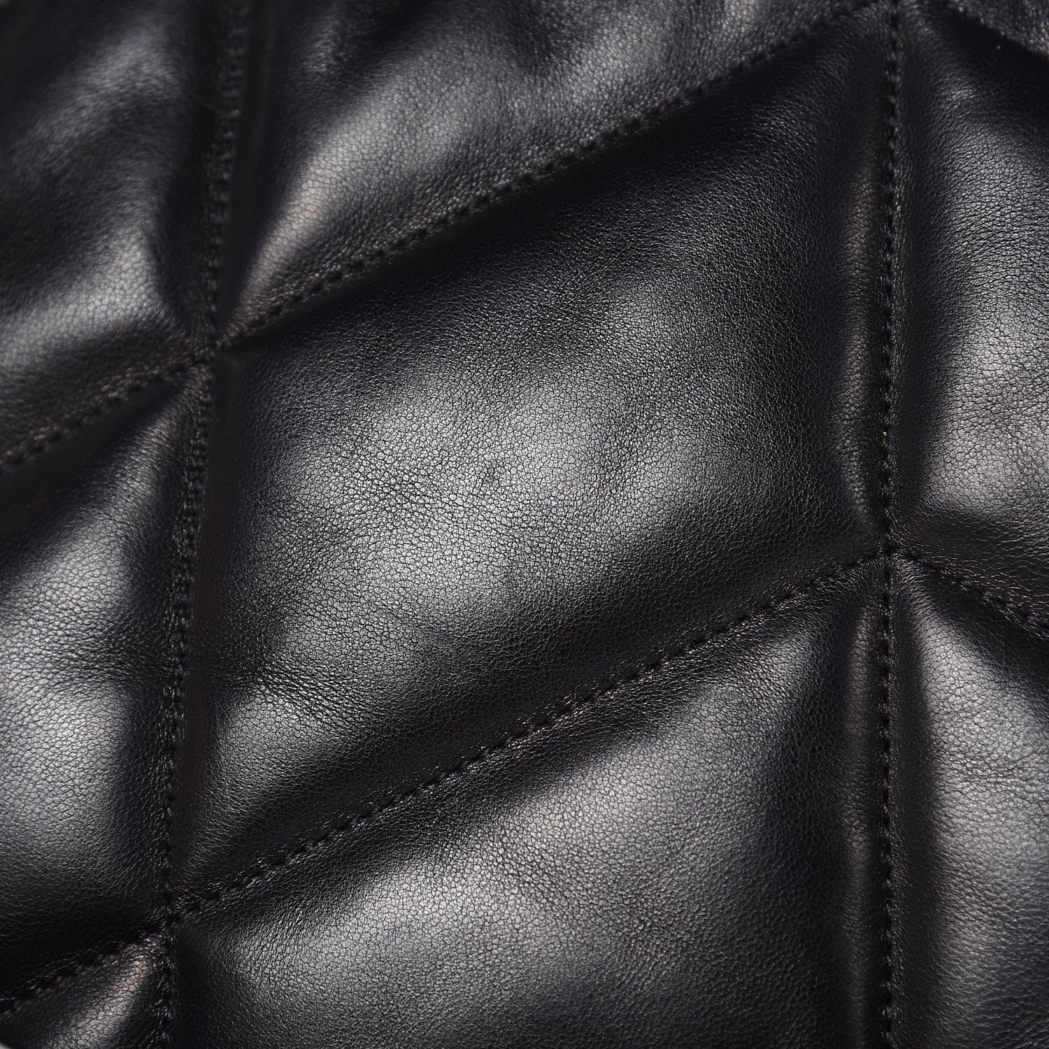 Saint Laurent Lambskin Quilted Medium Loulou Puffer Monogram Chain Satchel Black 14 of 17