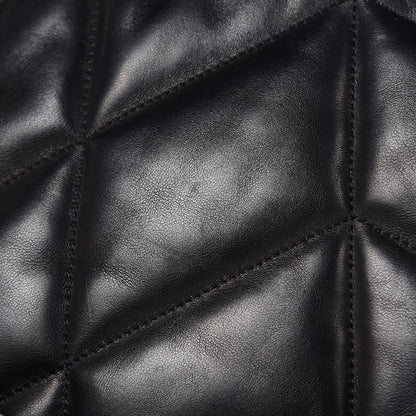 Saint Laurent Lambskin Quilted Medium Loulou Puffer Monogram Chain Satchel Black 14 of 17