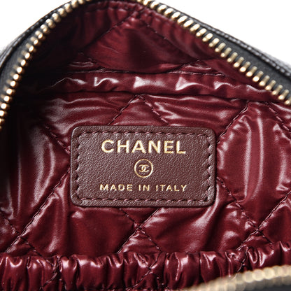 Chanel Caviar Quilted Curvy Pouch Cosmetic Case Black 5 of 7