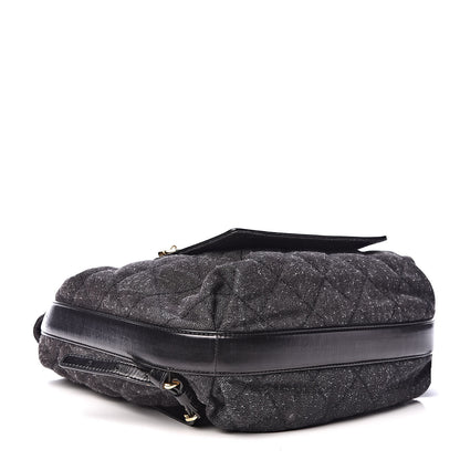 Chanel Denim Calfskin Quilted Backpack Dark Grey Black 4 of 11