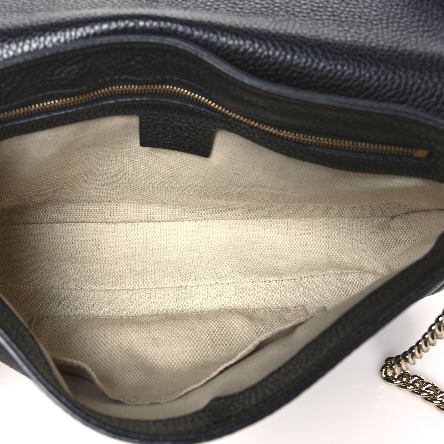 Gucci Pebbled Calfskin Medium Soho Flap Crossbody Black 5 of 10