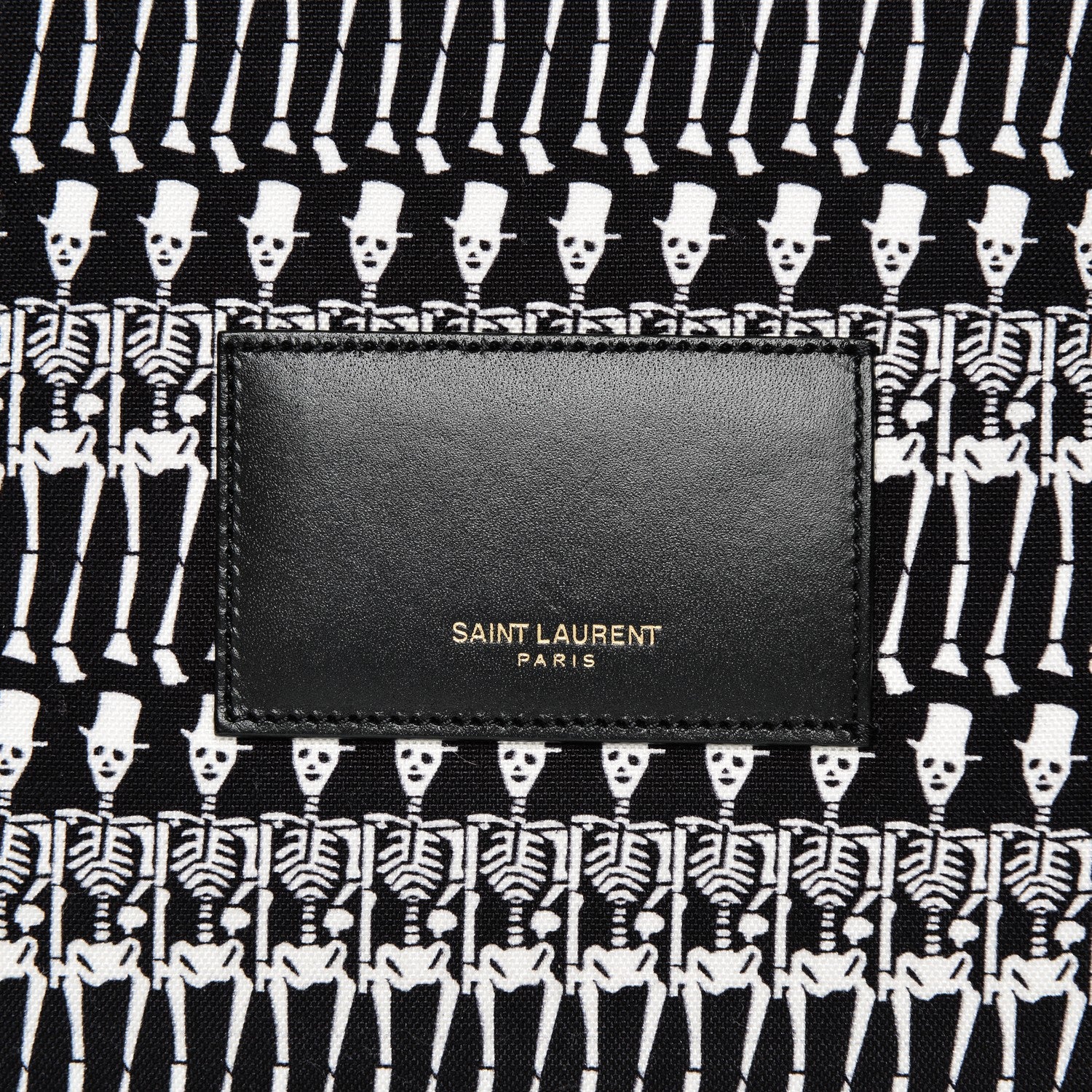 Saint Laurent Nylon City Skeleton Print Backpack Black White 6 of 9