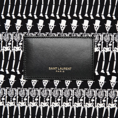 Saint Laurent Nylon City Skeleton Print Backpack Black White 6 of 9