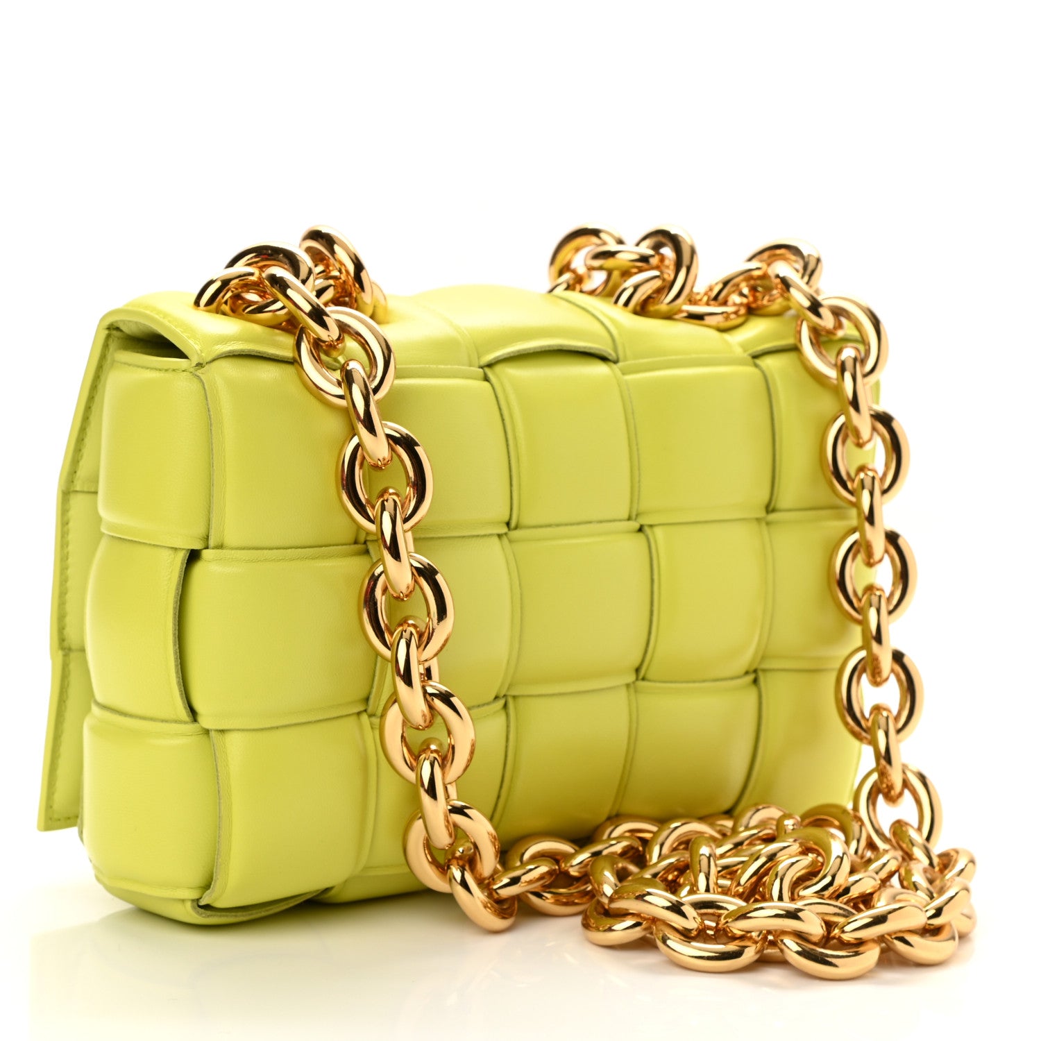 Bottega Veneta Lambskin Maxi Intreccio Padded Chain Cassette Crossbody Bag Seagrass 3 of 10