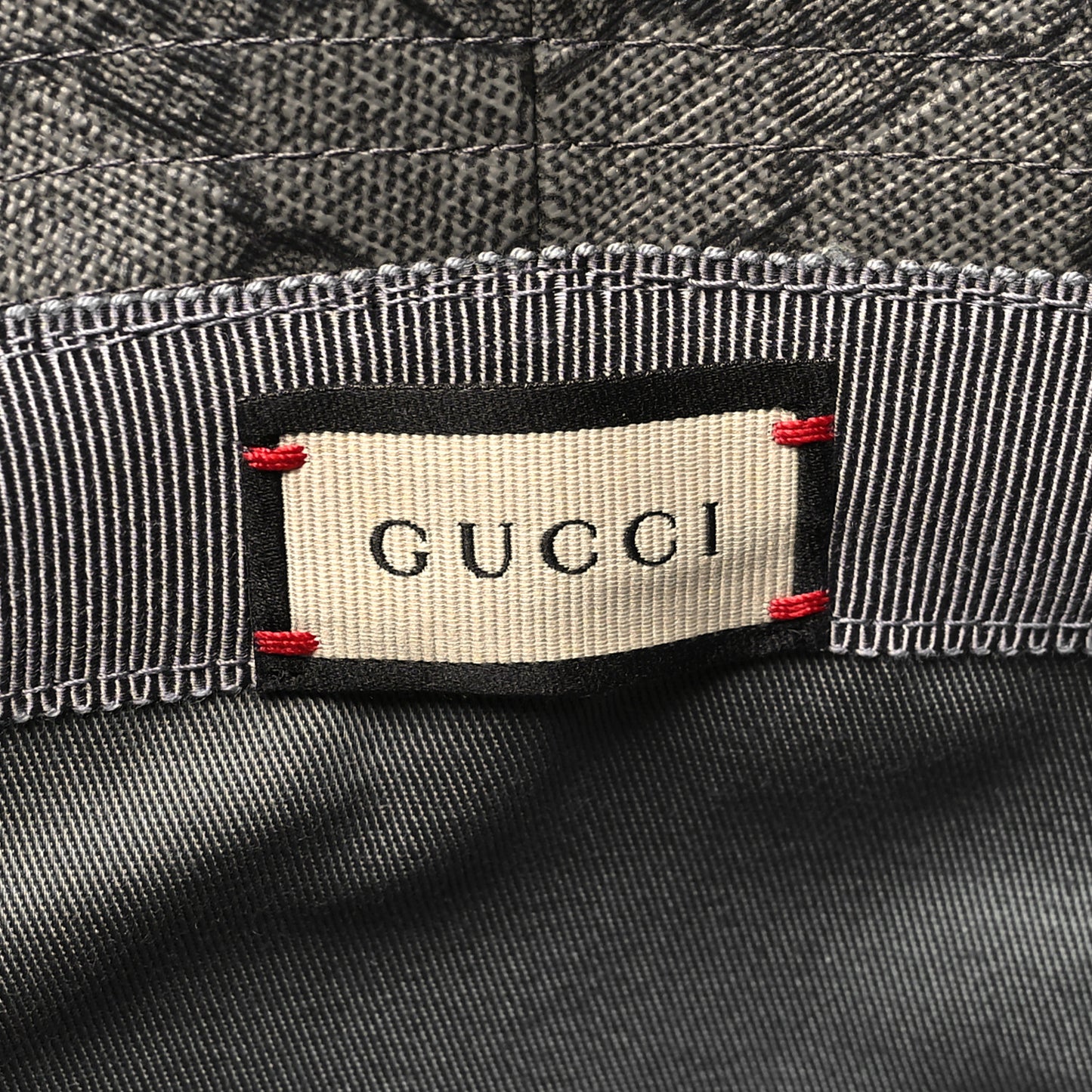 GG Supreme Monogram Textured Dollar Calfskin GG Blackie Fedora Hat S Grey Black Graphite
