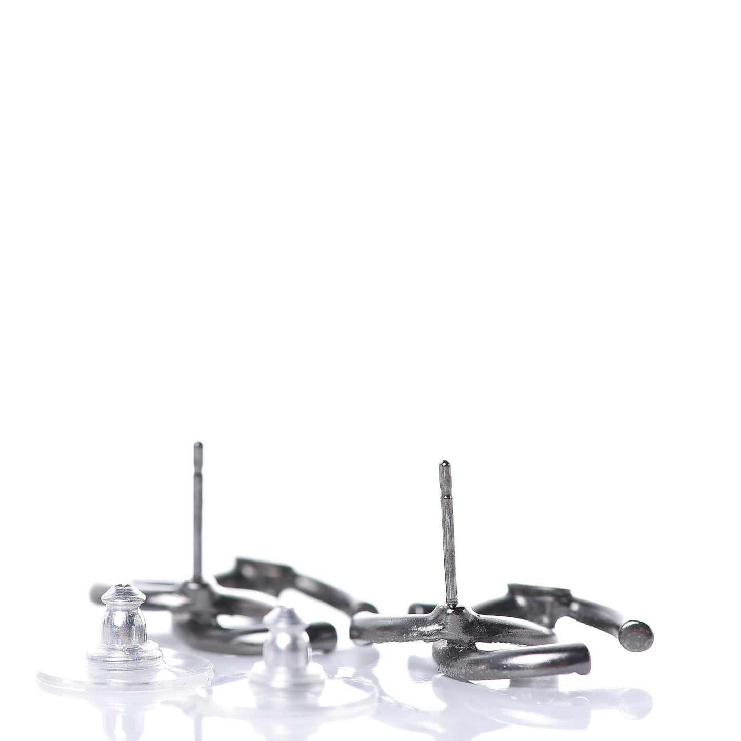 Crystal Baguette CC Earrings Ruthenium