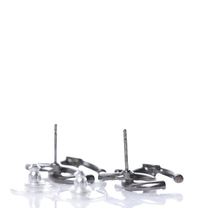 Chanel Crystal Baguette CC Earrings Ruthenium 4 of 5