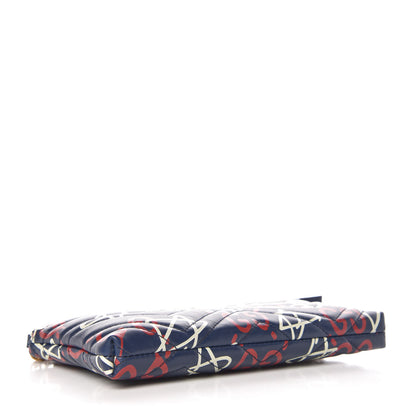 Gucci Calfskin Matelasse GucciGhost Mini GG Marmont Chain Bag Blue Agata Hibiscus Red 4 of 10