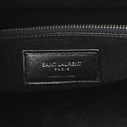 Saint Laurent Calfskin Crocodile Embossed Small Sac de Jour Black 6 of 11