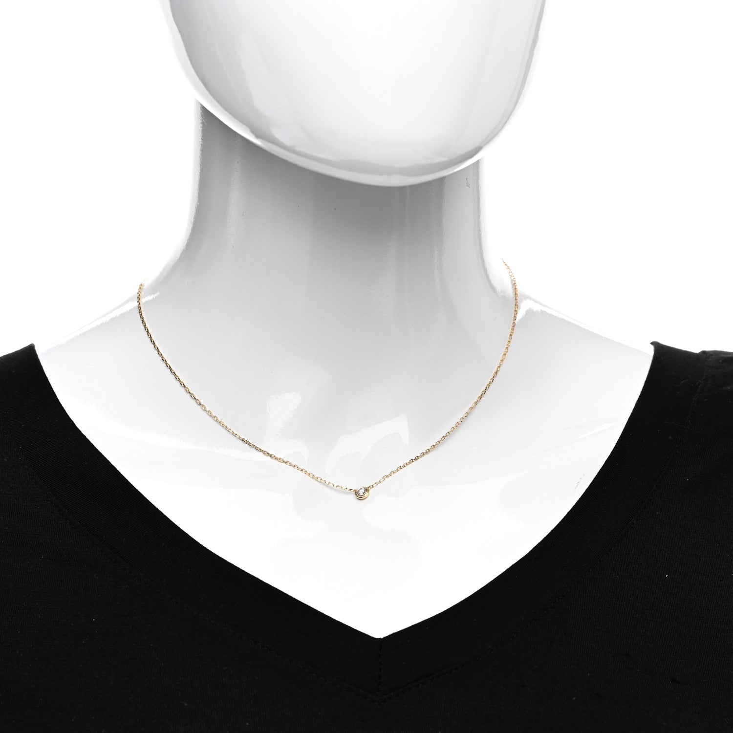 Cartier 18K Yellow Gold Diamond SM D'Amour Pendant Necklace 2 of 4