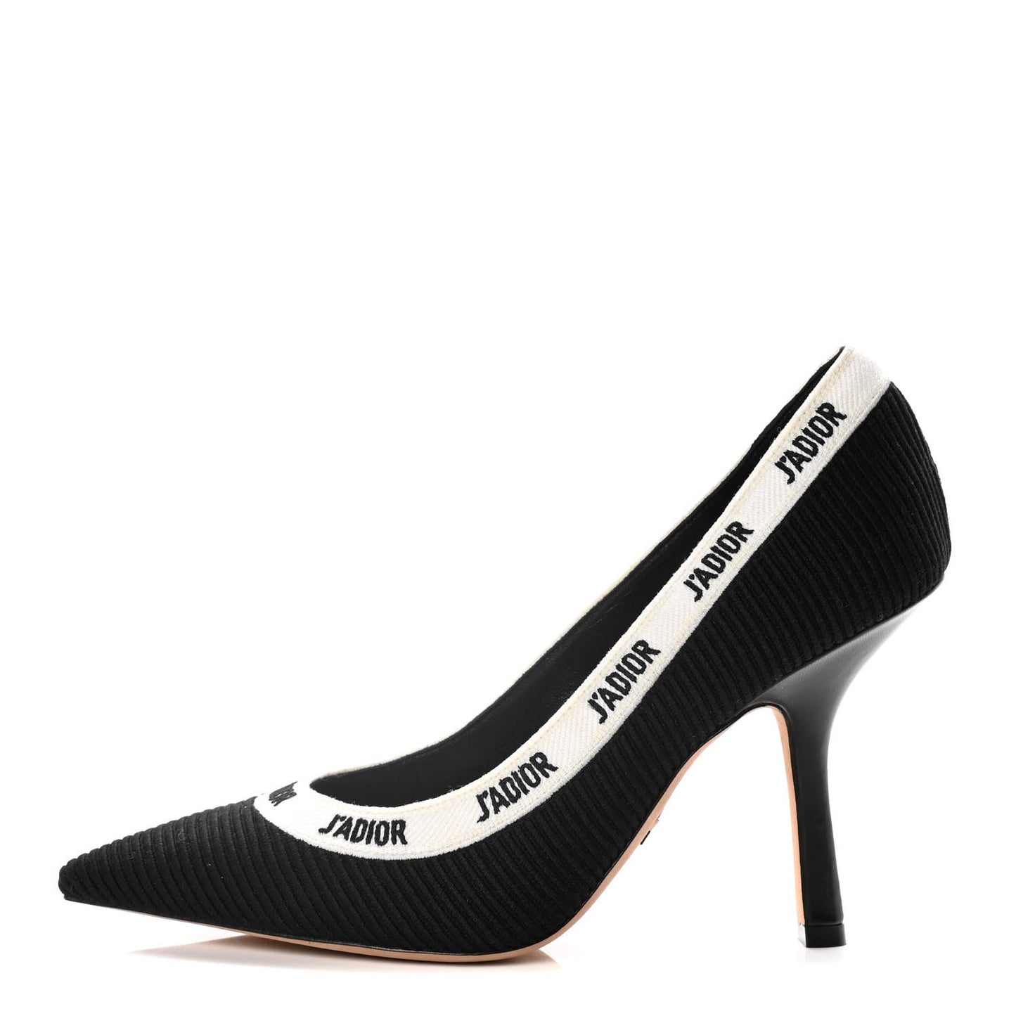 Technical Canvas Ribbon Embroidered J'Adior 100mm Pumps 37 Black