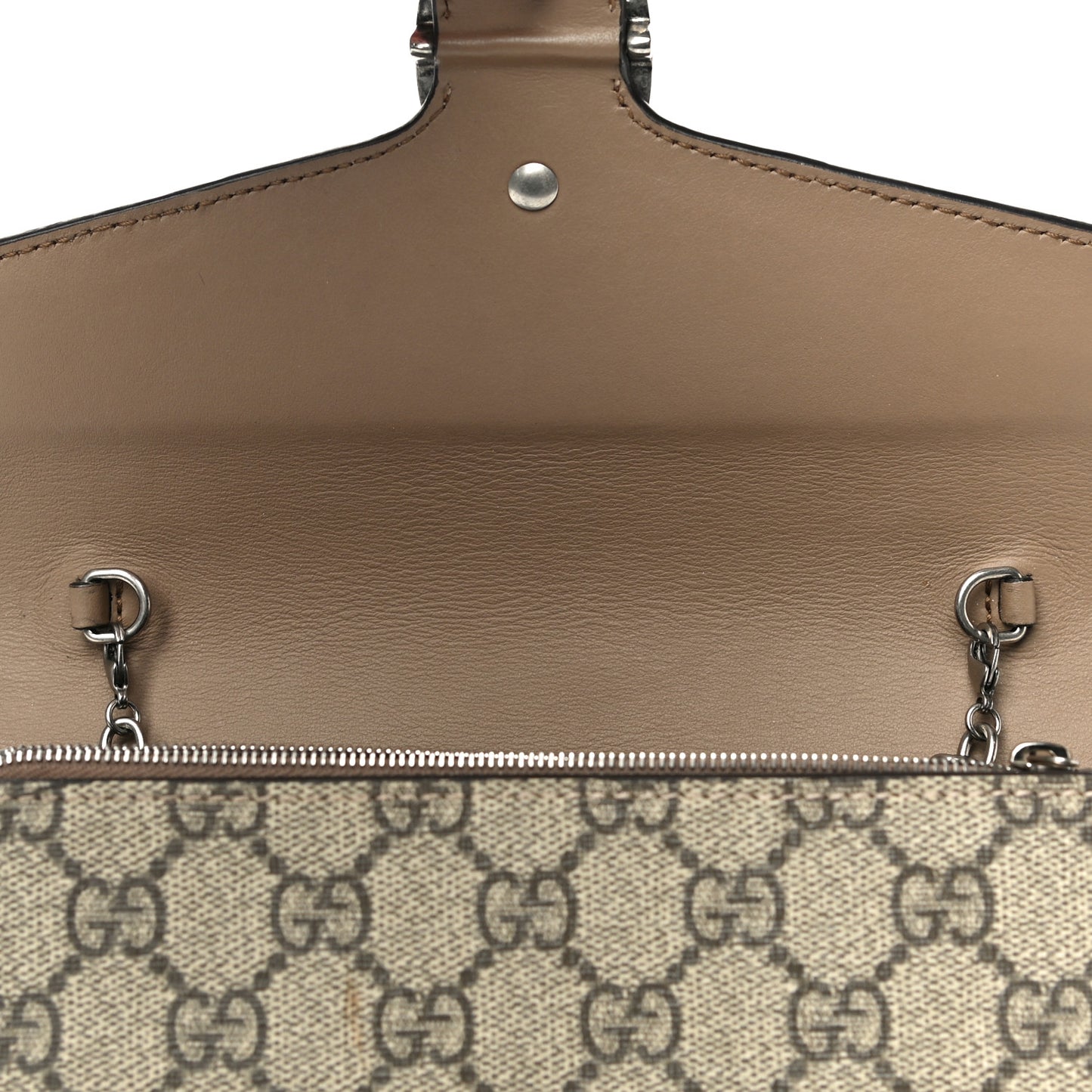 GG Supreme Monogram Mini Dionysus Chain Wallet Beige Taupe