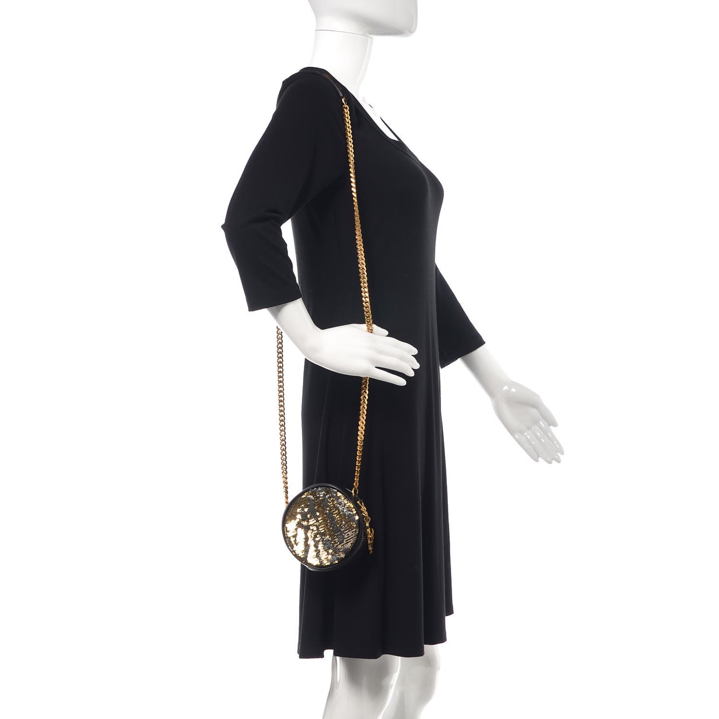 Sequin Small Bubble Chain Crossbody Black