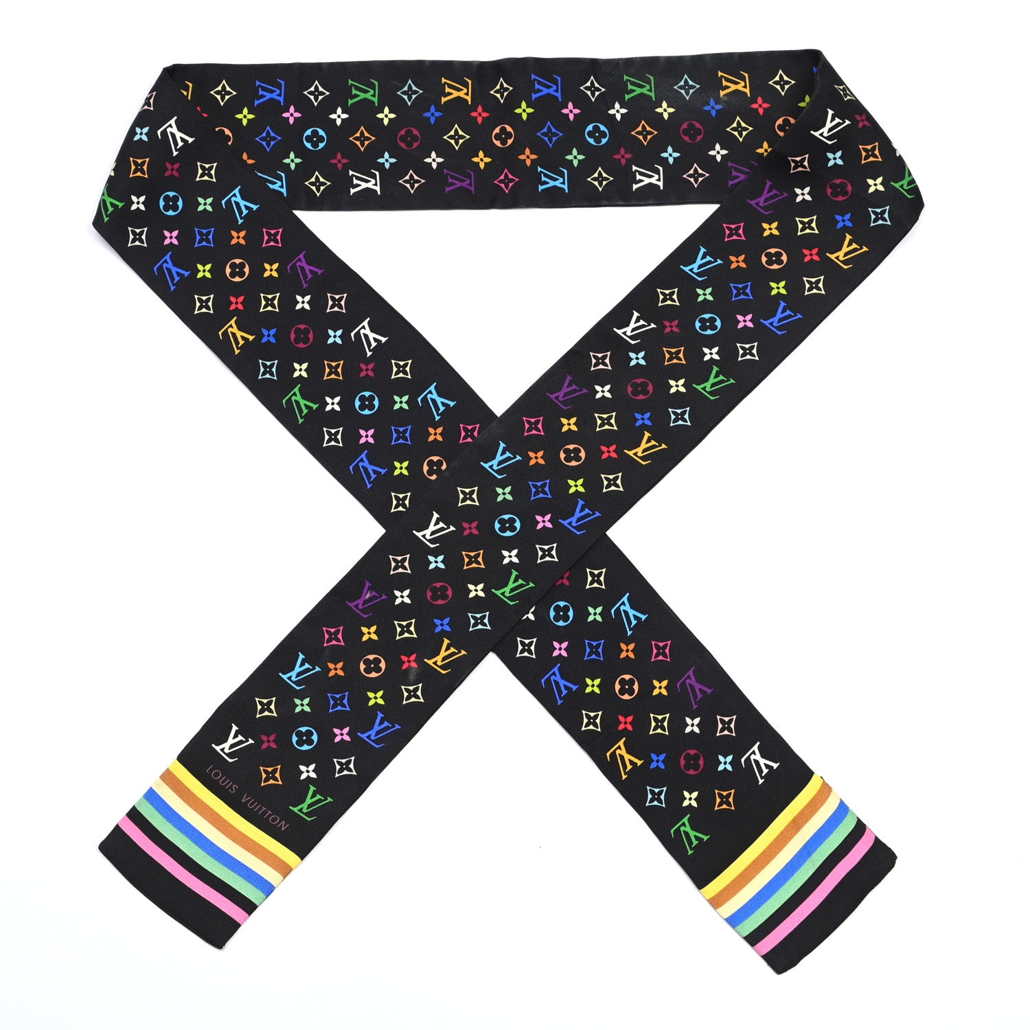 Louis Vuitton Silk Monogram Multicolor Bandeau Black 1 of 4