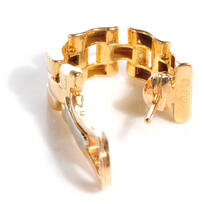 Cartier 18k Pink Yellow Gold Panthere Maillon Earrings 7 of 7