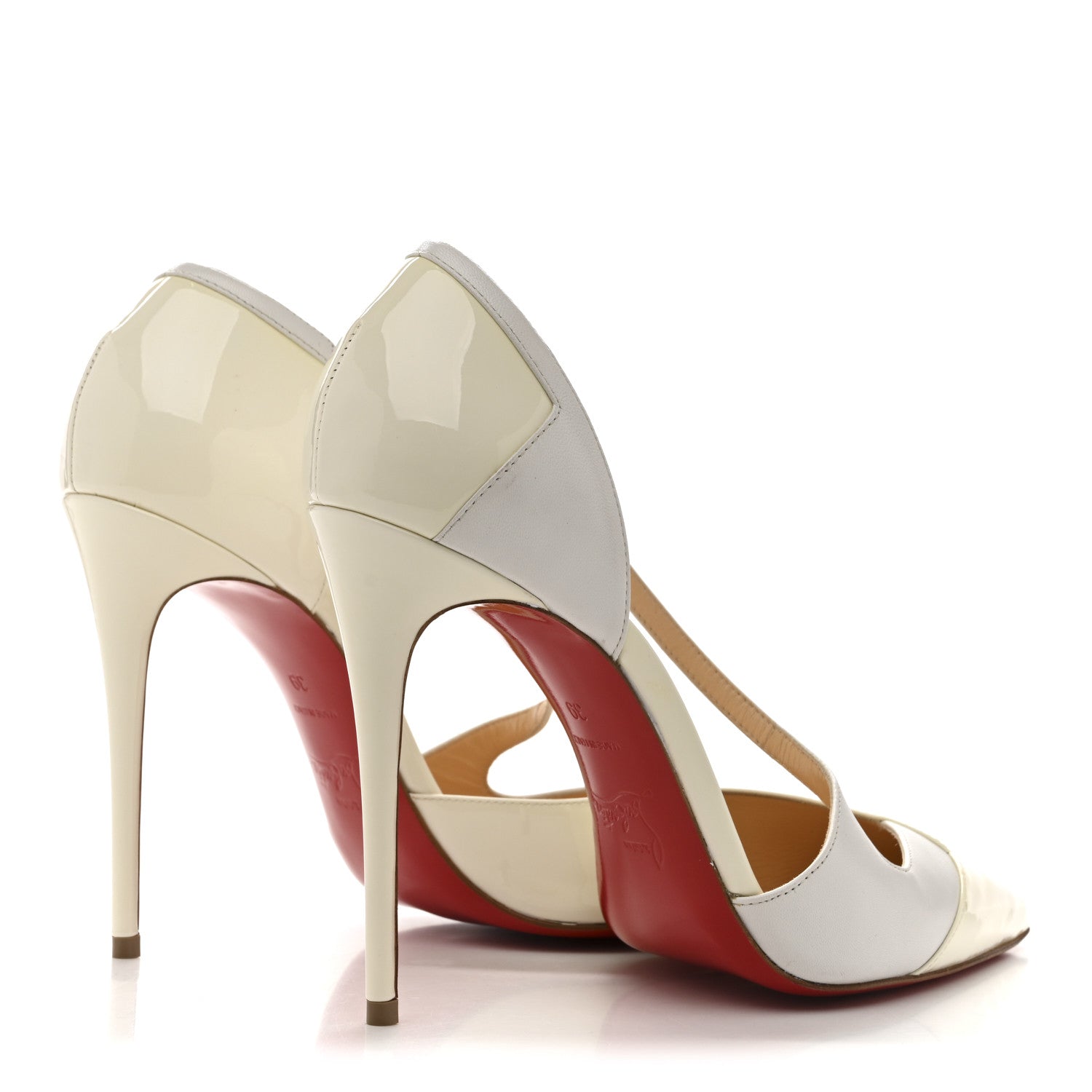 Christian Louboutin Patent Kid Round And Square 100 Pump 39 White 5 of 9