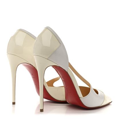 Christian Louboutin Patent Kid Round And Square 100 Pump 39 White 5 of 9
