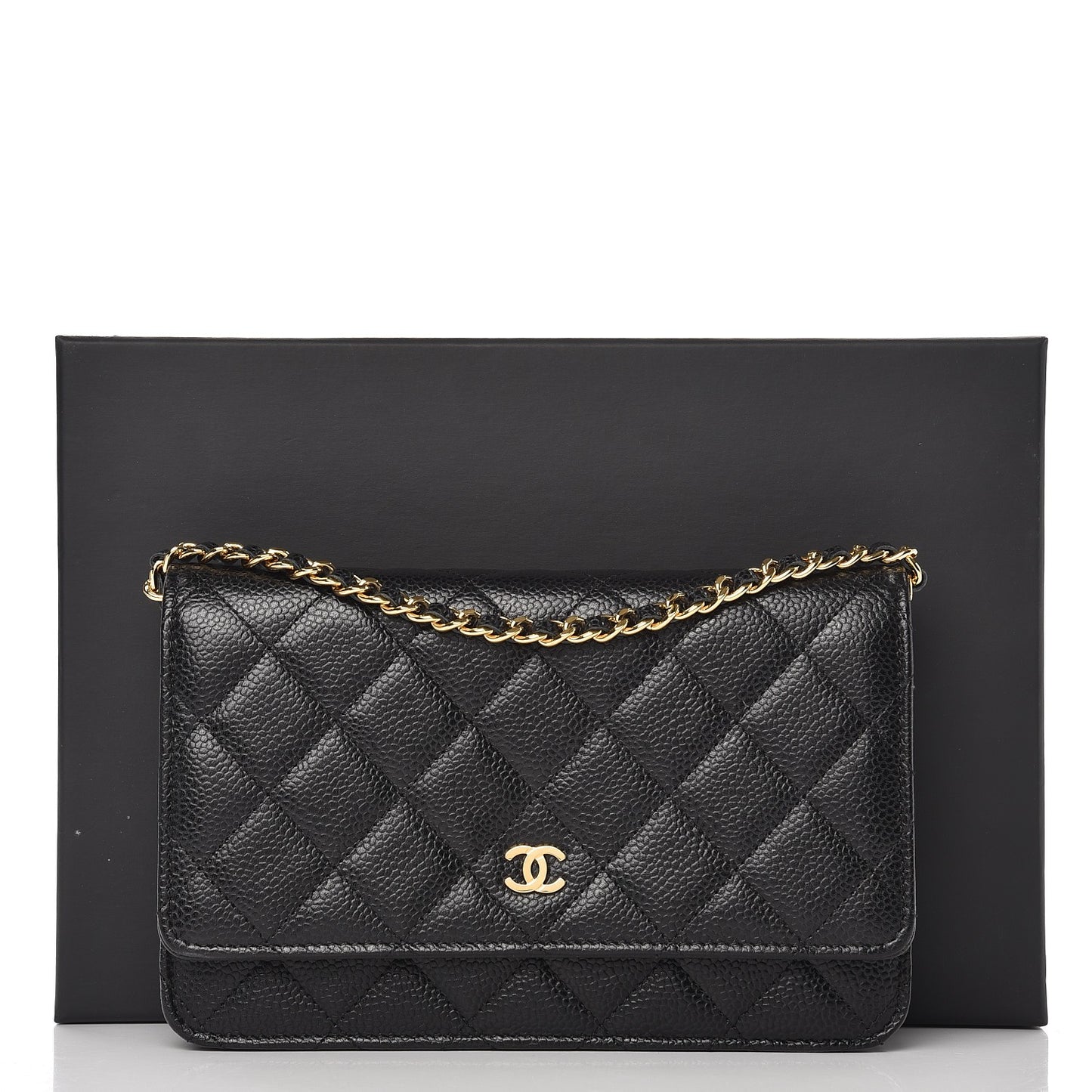 Caviar Quilted Wallet On Chain WOC Black
