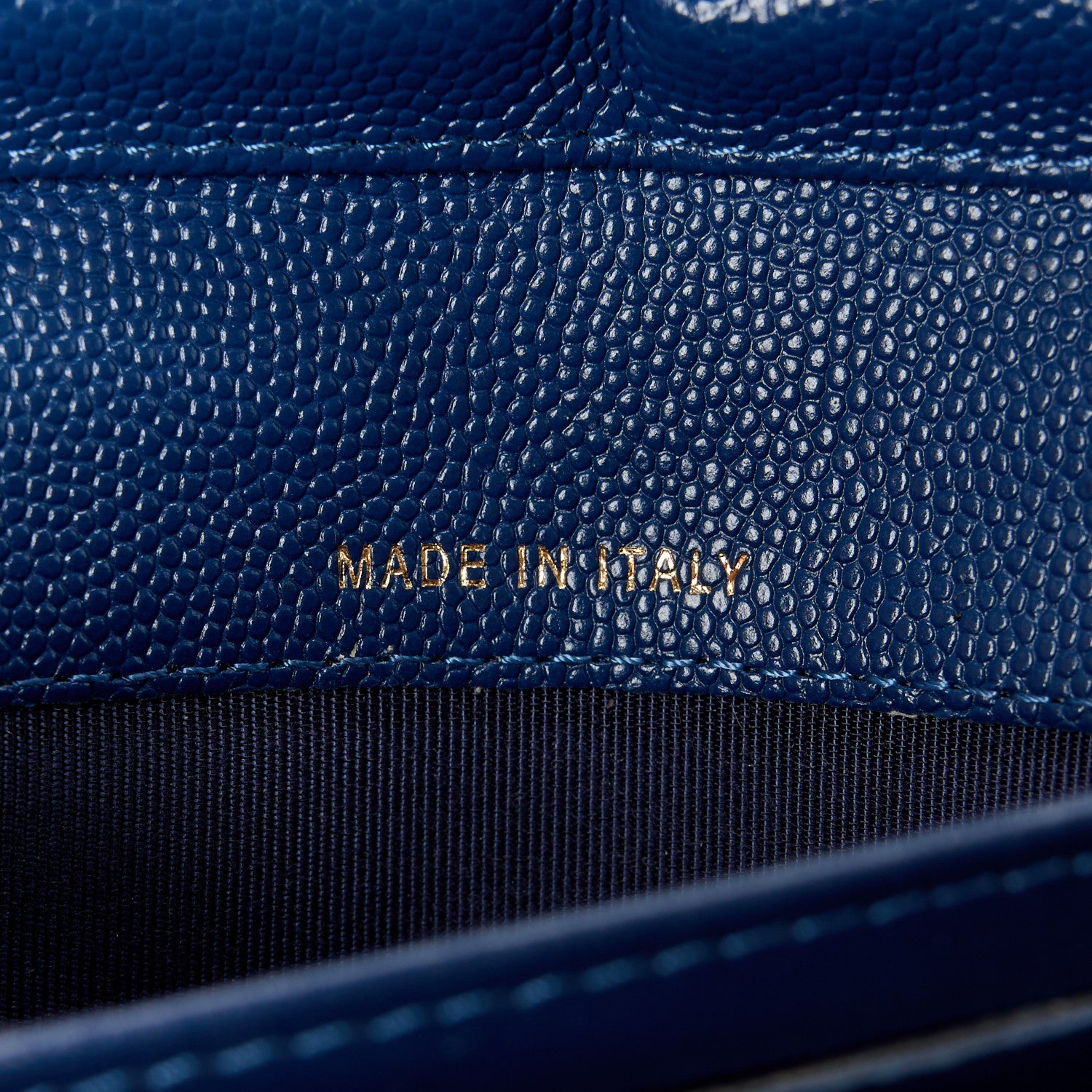 Chanel Caviar Quilted Classic Clutch With Chain Blue 7 of 14