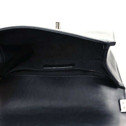 Chanel Calfskin Chain Chevron Small Boy Flap Black 5 of 18