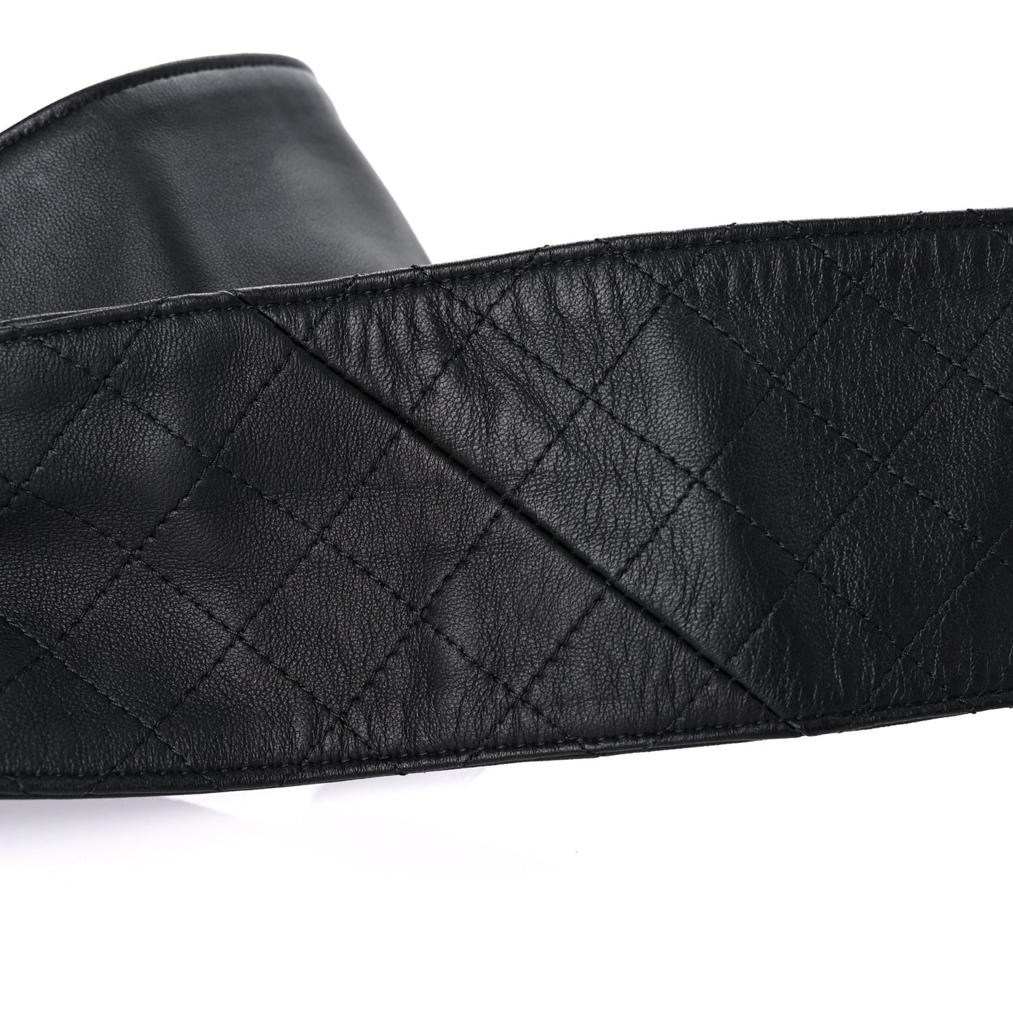 Lambskin Stitched Chain Belt 95 38 Black