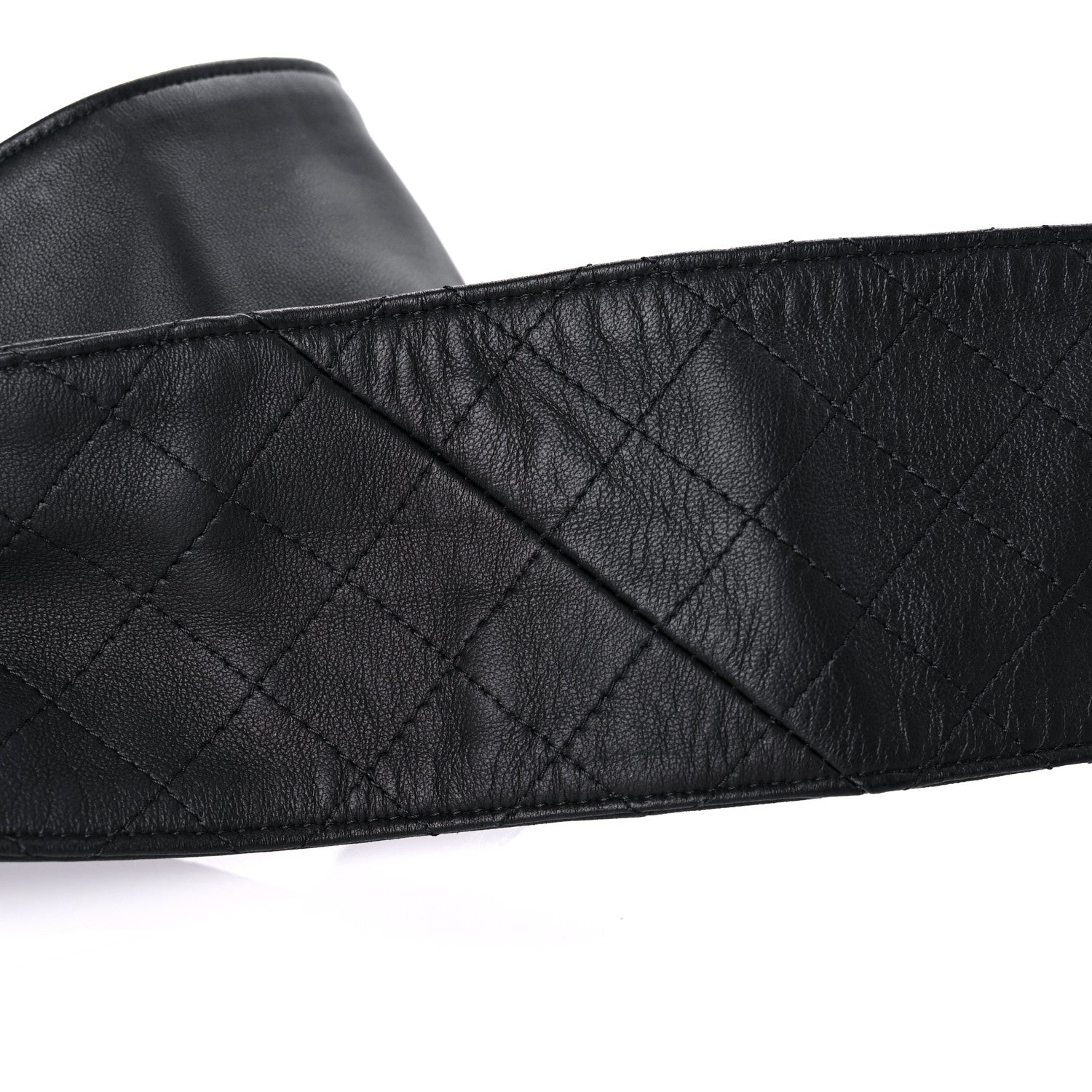 Chanel Lambskin Stitched Chain Belt 95 38 Black 6 of 7