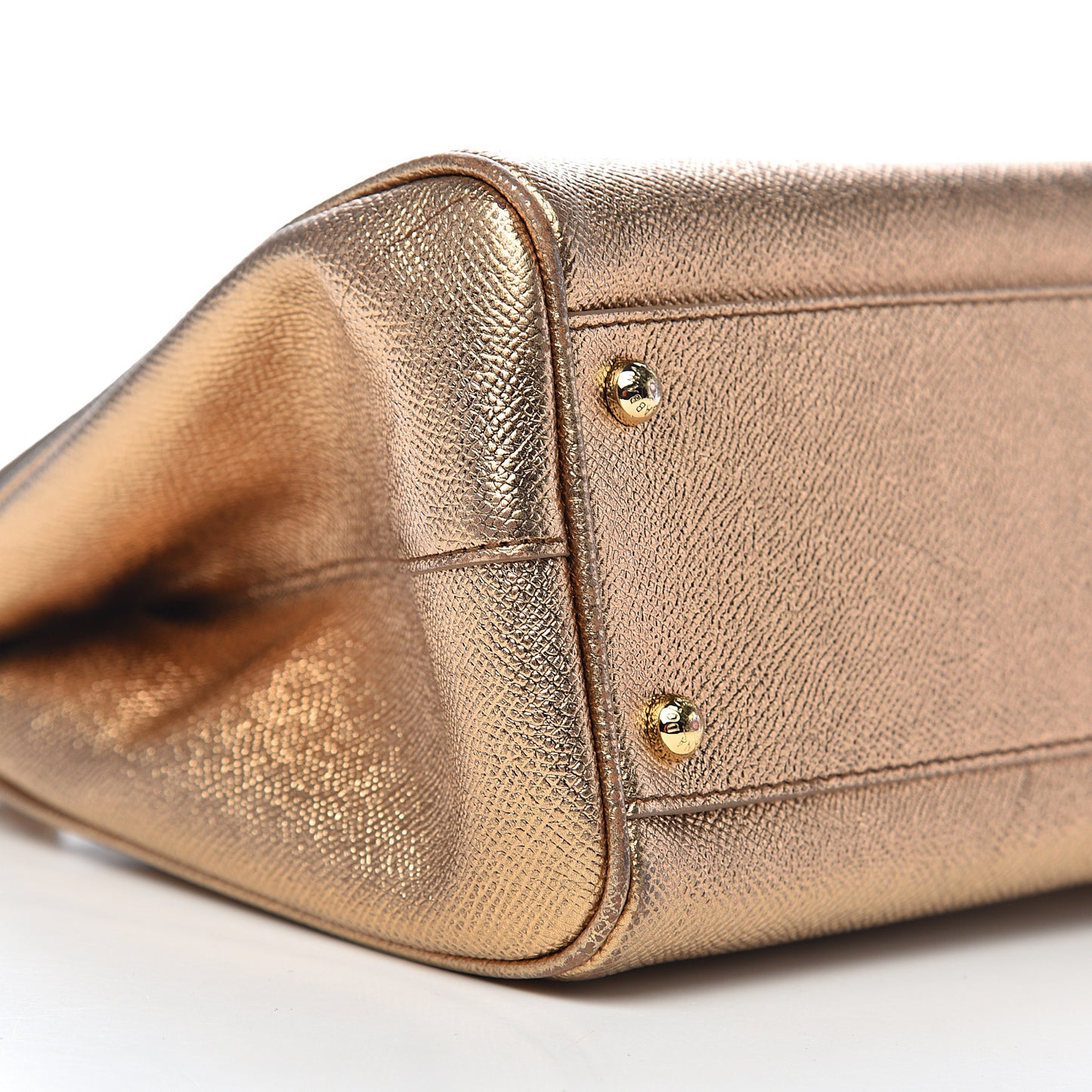 Metallic Dauphine Medium Miss Sicily Satchel Gold