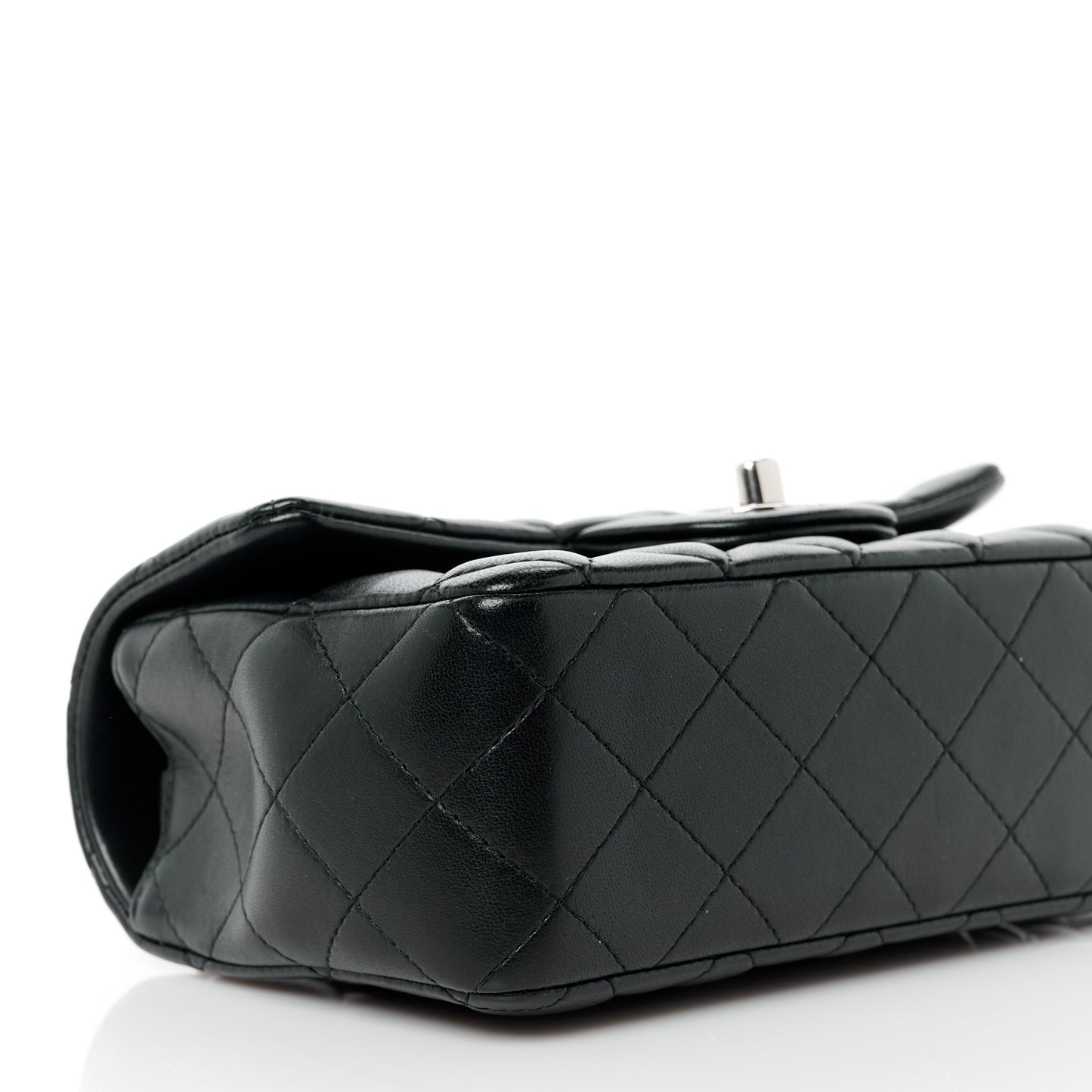 Lambskin Quilted Mini Rectangular Flap Black