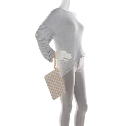 Louis Vuitton Damier Azur Neverfull MM GM Pochette Rose Ballerine 2 of 8