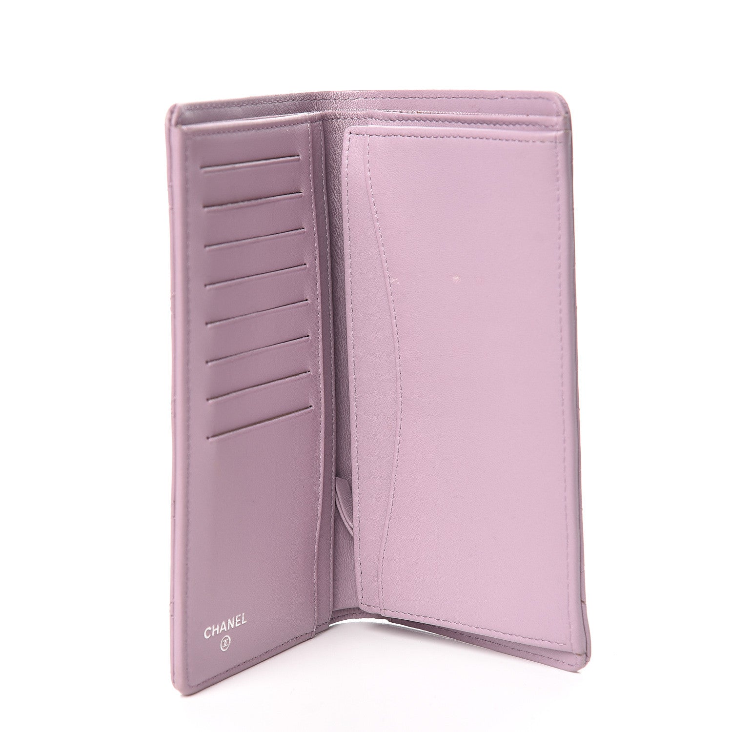 Chanel Lambskin Quilted Yen Wallet Lilac 4 of 14