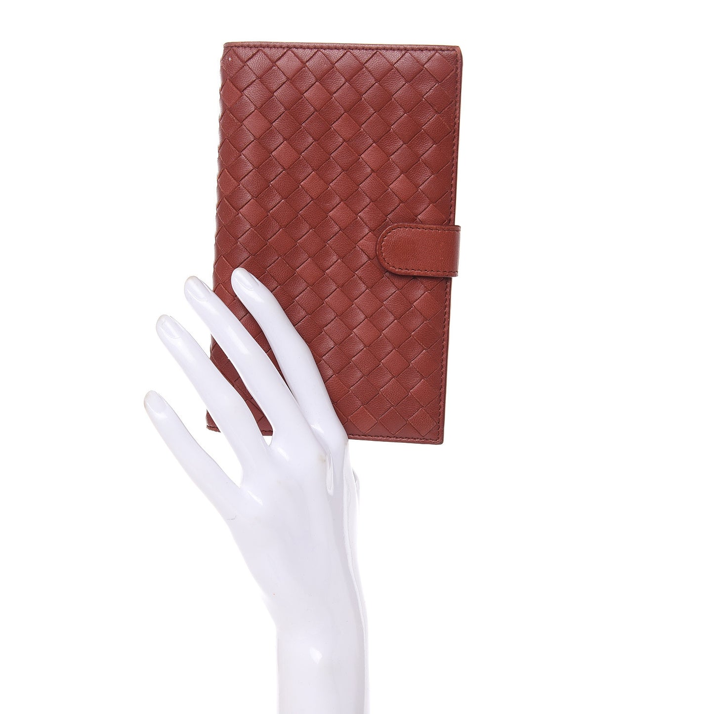 Nappa Intrecciato Continental Snap Wallet Brique