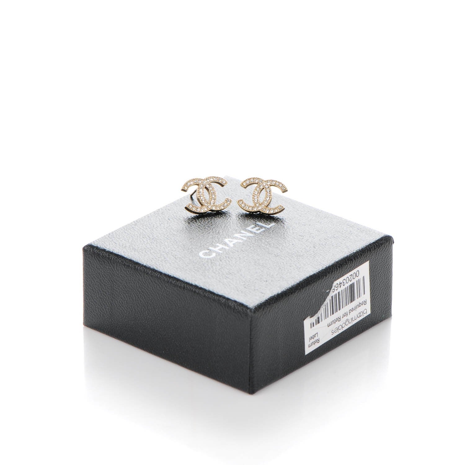 Chanel Crystal CC Earrings Gold 5 of 5