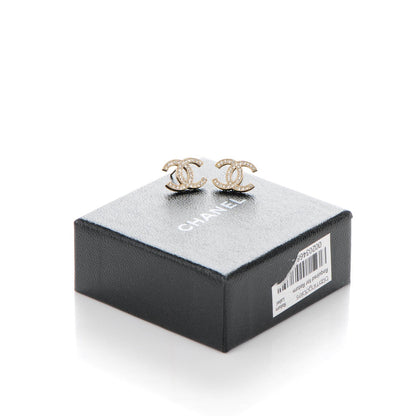 Chanel Crystal CC Earrings Gold 5 of 5